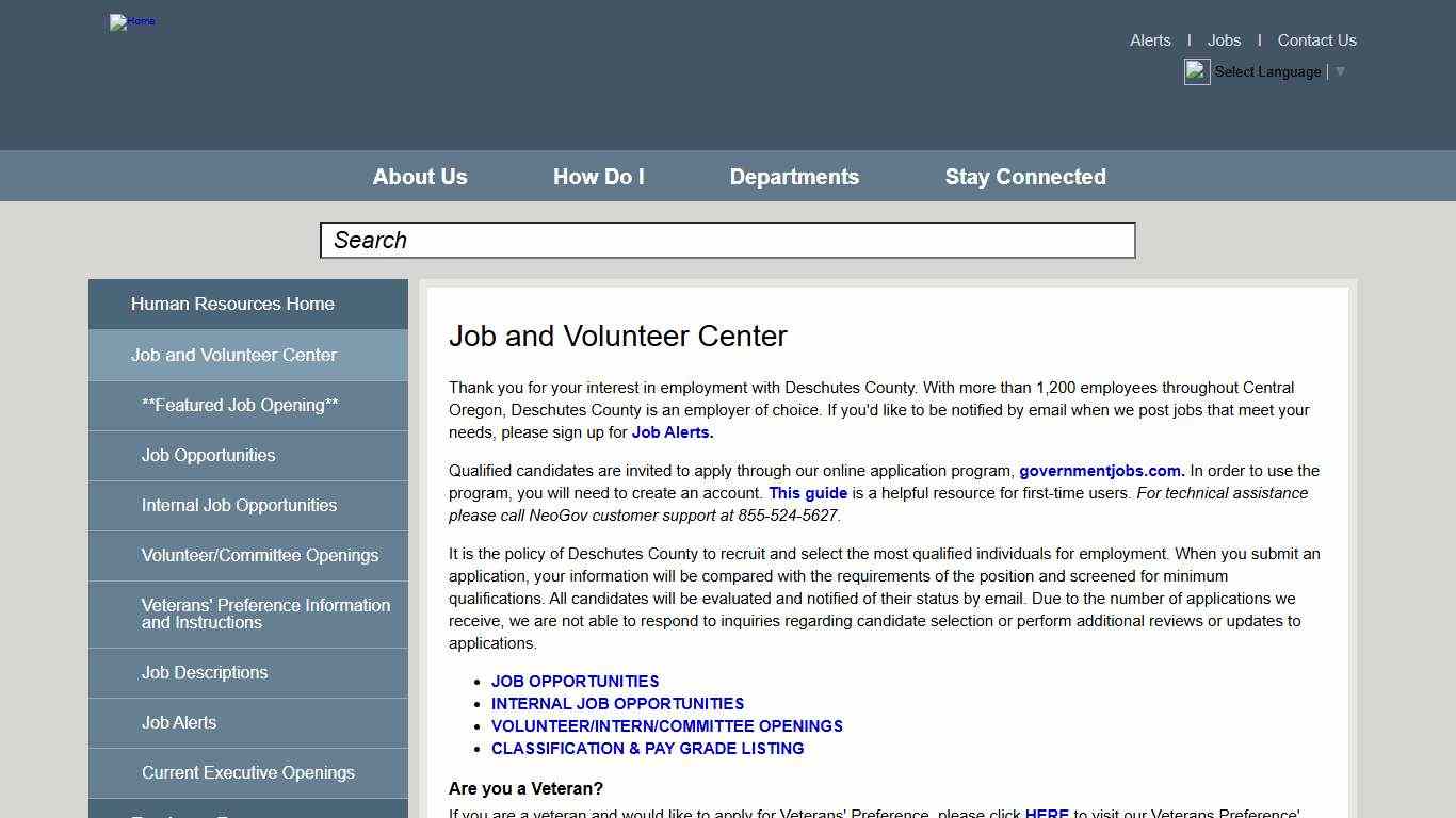 Job and Volunteer Center Deschutes County Oregon